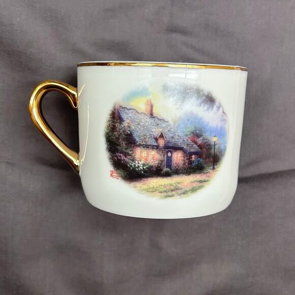 Thomas Kinkade Painter of Light Moonlight Cottage Cup - Picture 1 of 9